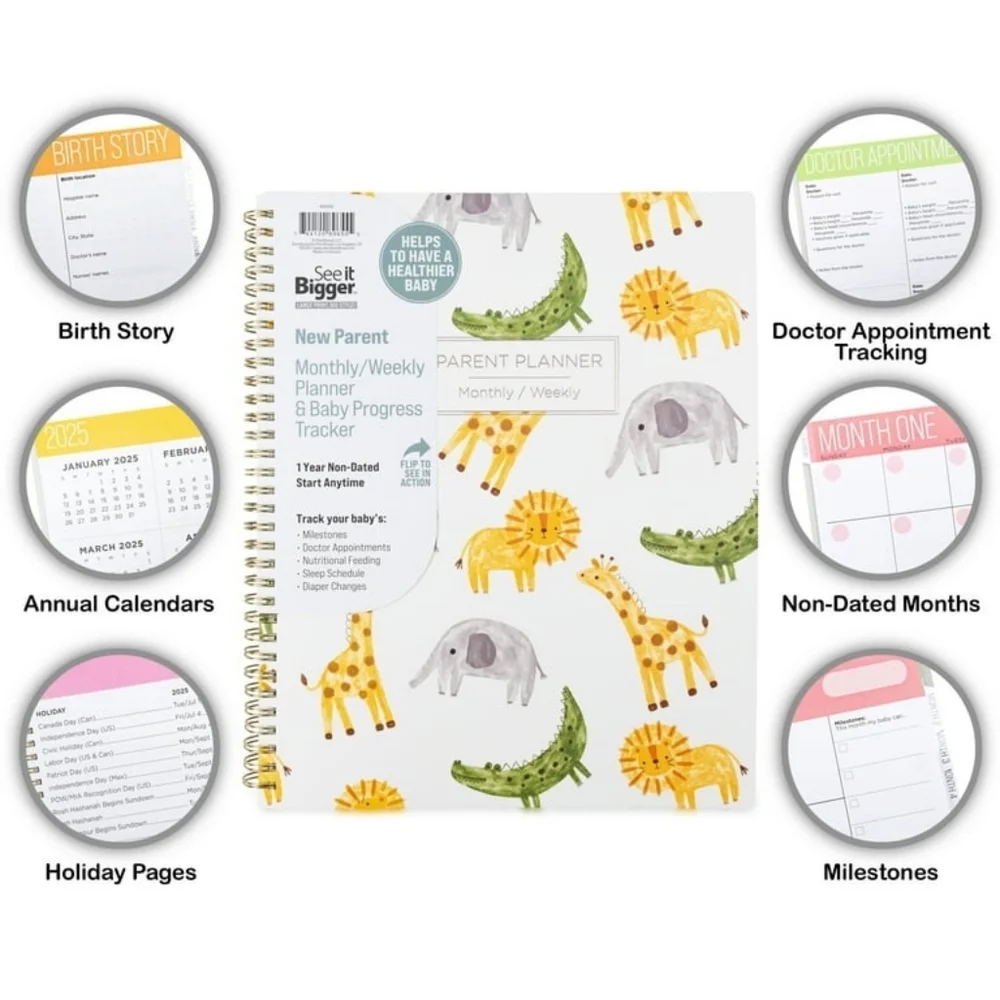 See It Bigger New Parent Planner/Animal Print Design